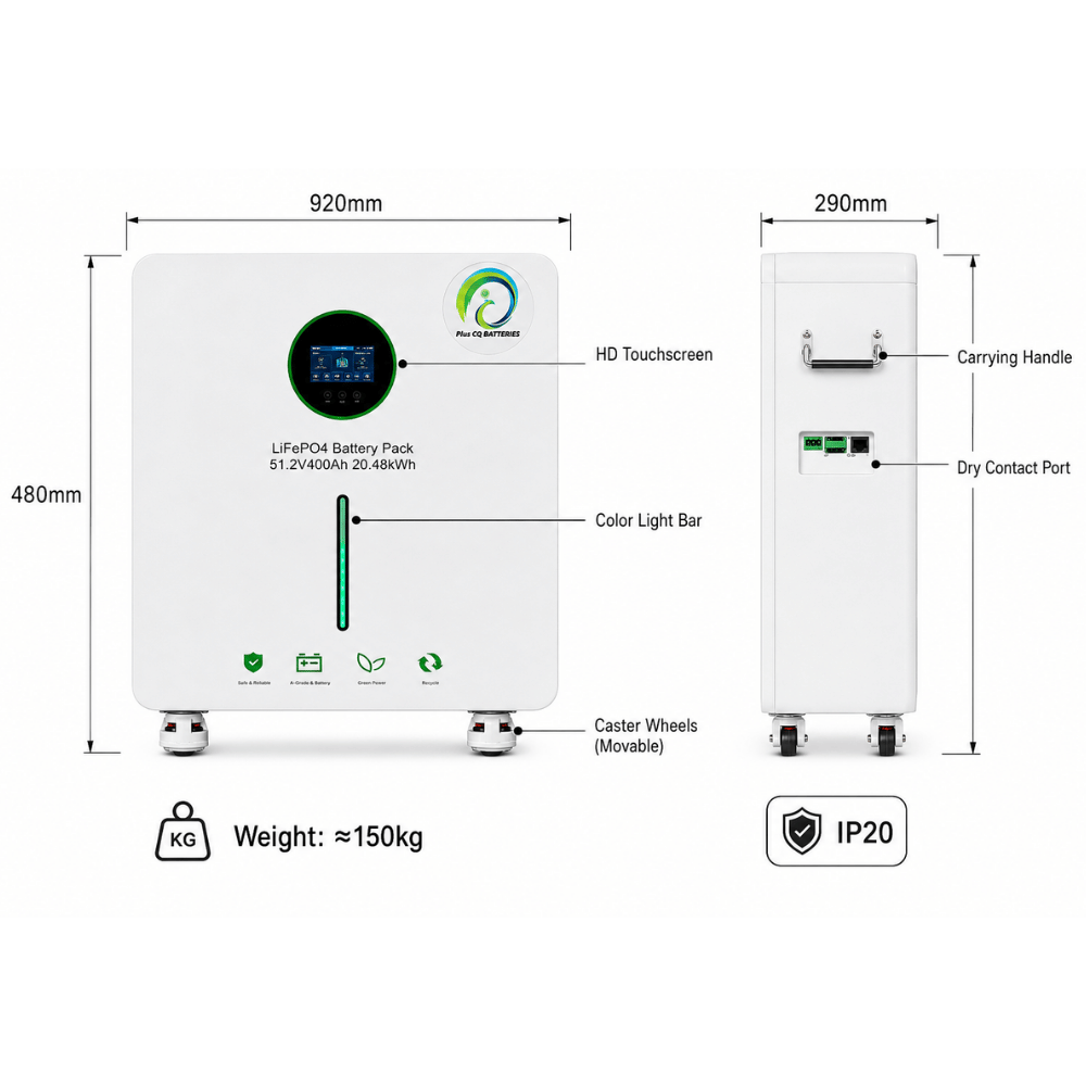 Pin Lithium LiFePO4 Plus CQ 51.2V 400Ah – 20.07kWh - Image 2